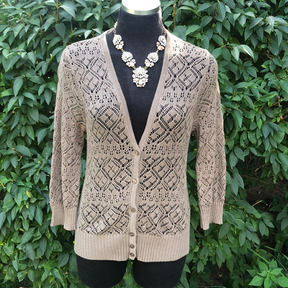 Taupe button down cardigan EUC!!
